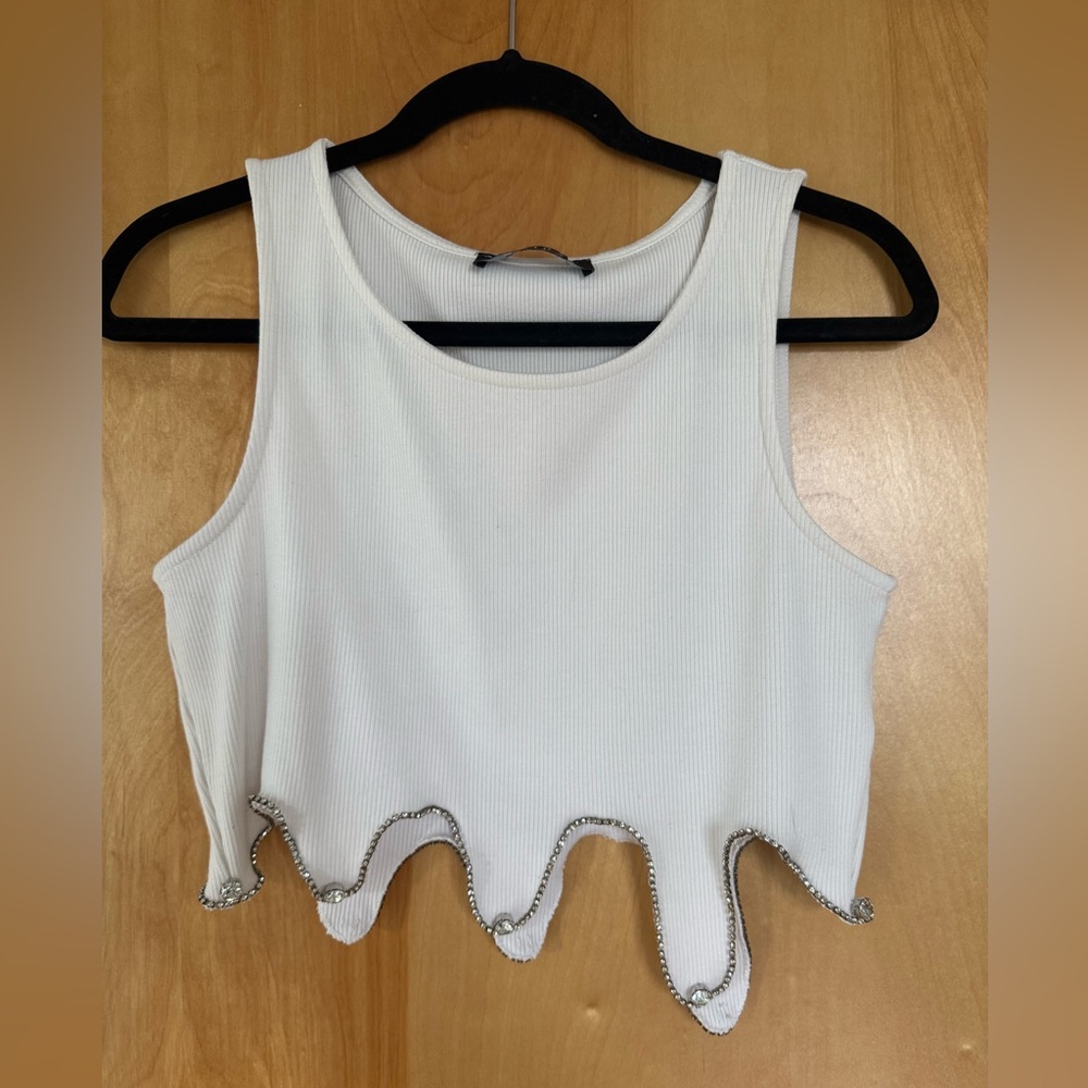 White Tank with Diamond Trim